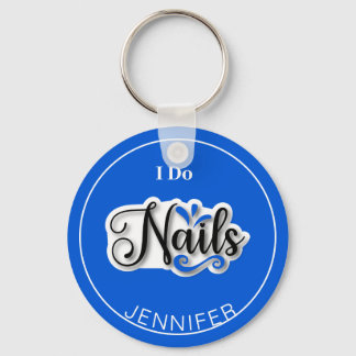 Porte-clés Blue Modern I Do Nails Nail Technicien Porte - clé