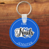 Porte-clés Blue Modern I Do Nails Nail Technicien Porte - clé (Recto)