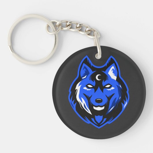 Porte-clés Blue Mystic Wolf Keychain (Devant)