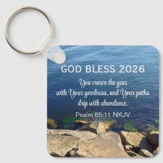 Porte-clés Blue Ocean Photo Blessed New Year 2026 Christian