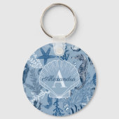 Porte-clés Blue Ocean Sea Life Beach Monogramme (Verso)
