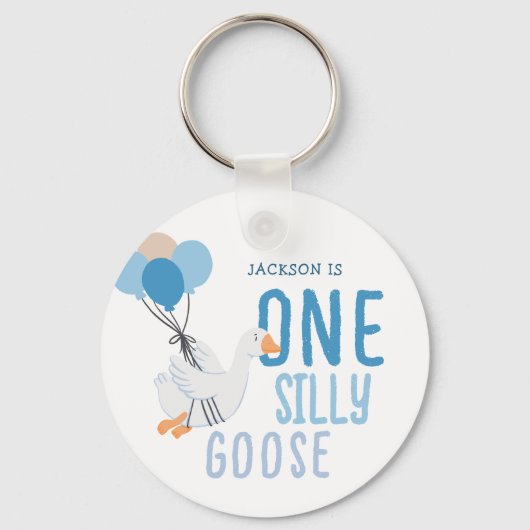 Porte-clés Blue One Silly Goose 1er anniversaire (Recto)