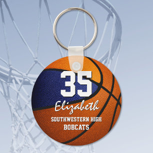 Porte-clés Blue orange équipe couleurs filles garçons basketb