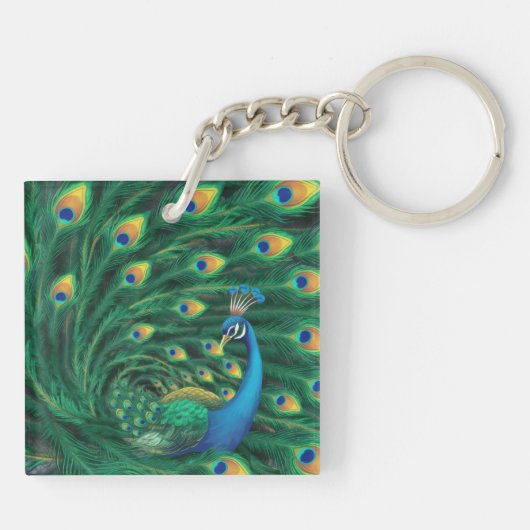 Porte-clés Blue Peacock Bird (Dos)
