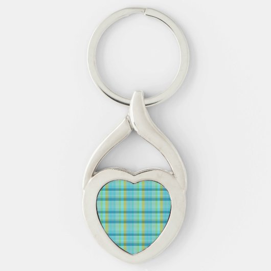Porte-clés Blue Plaid par Shirley Taylor (Devant)
