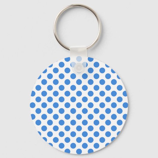 Porte-clés Blue Polka Dots avec Customizable Background (Recto)