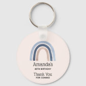 Porte-clés Blue Rainbow Boho Design Anniversaire Merci Favori (Recto)