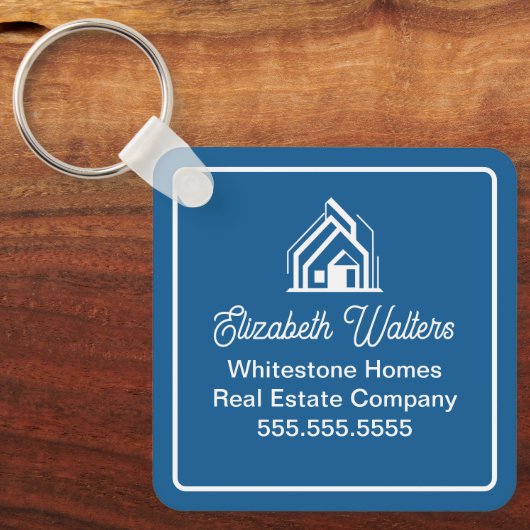 Porte-clés Blue Real Estate Company Personalized Realtor (Recto)