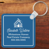 Porte-clés Blue Real Estate Company Personalized Realtor (Verso)