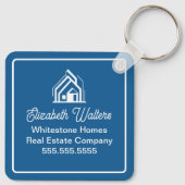 Porte-clés Blue Real Estate Company Personalized Realtor (Dos)