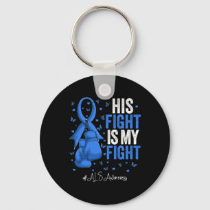 Porte-clés Blue Ribbon Survivor Fighor Als Sensibilisation Lo