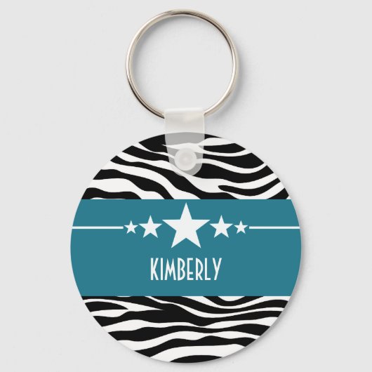 Porte-clés Blue Sassy Star Zebra Porte - clé (Recto)