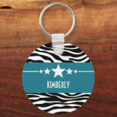 Porte-clés Blue Sassy Star Zebra Porte - clé (Recto)