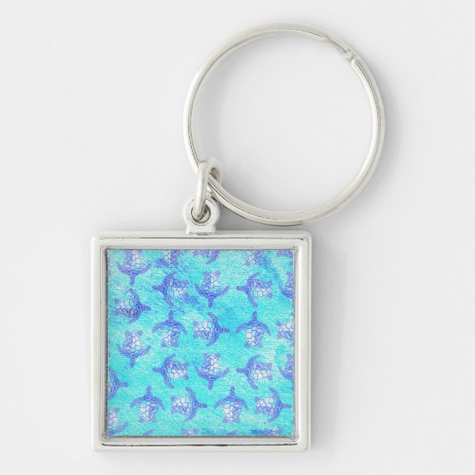 Porte-clés Blue Sea Turtle Print (Devant)