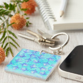 Porte-clés Blue Sea Turtle Print (Devant Droit)