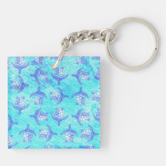 Porte-clés Blue Sea Turtle Print (Dos)