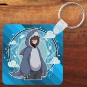 Porte-clés Blue Shark Boy Anime Art (Verso)