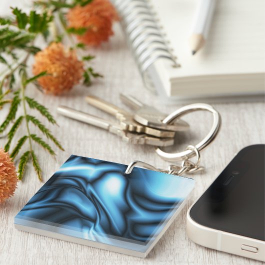 Porte-clés Blue Silk wave (Devant Droit)