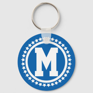 Porte-clés Blue Super Star Monogramme