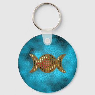 Porte-clés Blue Topaz Wicca Triple Goddess Key Fob Keychain