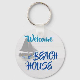 Porte-clés Blue Welcome to the Beach House nautique