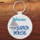 Porte-clés Blue Welcome to the Beach House nautique (Recto)