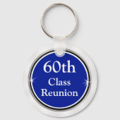 Porte-clés Blue White Customizable, 60th Class Reunion Gifts (Verso)