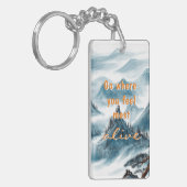 Porte-clés Blue White Mountains Nature Love Zen Quote (Devant gauche)