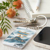 Porte-clés Blue White Mountains Nature Love Zen Quote (Devant droit)