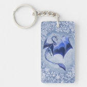 Porte-clés Blue Winter Dragon Imaginaire Nature Art (Devant)