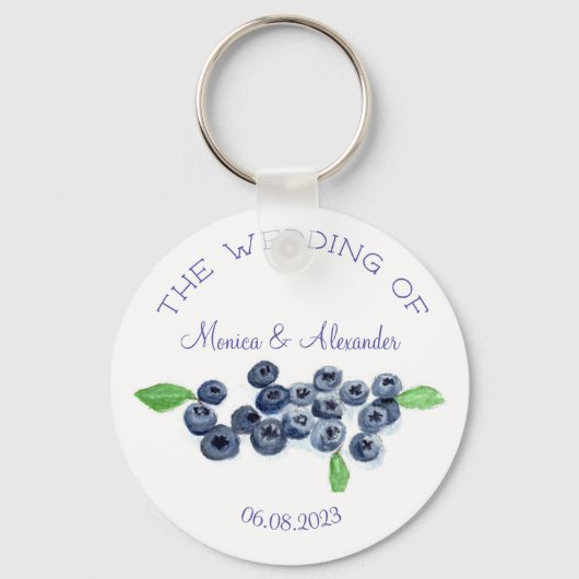 Porte-clés Blueberries Fruits de bleuets Fruits de mariage (Recto)