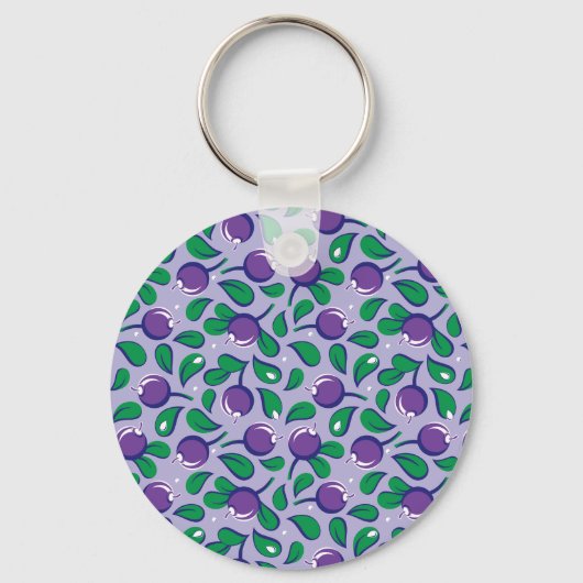 Porte-clés Blueberries pattern (on lilac background) (Recto)