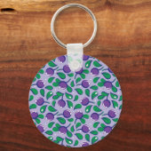 Porte-clés Blueberries pattern (on lilac background) (Recto)