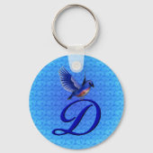 Porte-clés Bluebird Elegant Monogram Initial D (Verso)