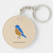 Porte-clés Bluebird | Illustration minimale modern (Dos)