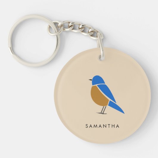 Porte-clés Bluebird | Illustration minimale modern (Devant)