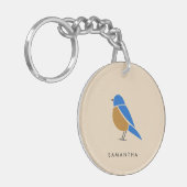 Porte-clés Bluebird Keychain | Modern Minimal Illustration (Devant gauche)