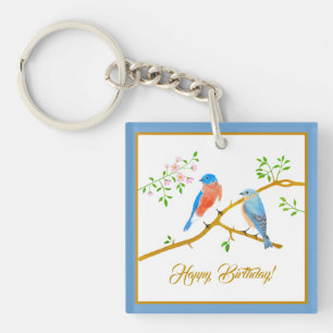 Porte-clés Bluebirds à cadre bleu