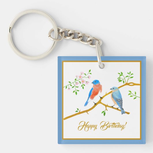 Porte-clés Bluebirds à cadre bleu (Devant)