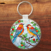 Porte-clés Bluebirds en verre doux (Recto)