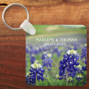 Porte-clés Bluebonnets Blue Flowers Texas Floral Mariage