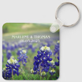 Porte-clés Bluebonnets Blue Flowers Texas Floral Mariage (Dos)