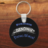 Porte-clés Blues harmonica joueur flexion musicien humour (Recto)