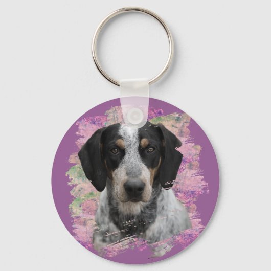 Porte-clés Bluetick Coonhound Rose Lilac Amoureux des chiens (Verso)