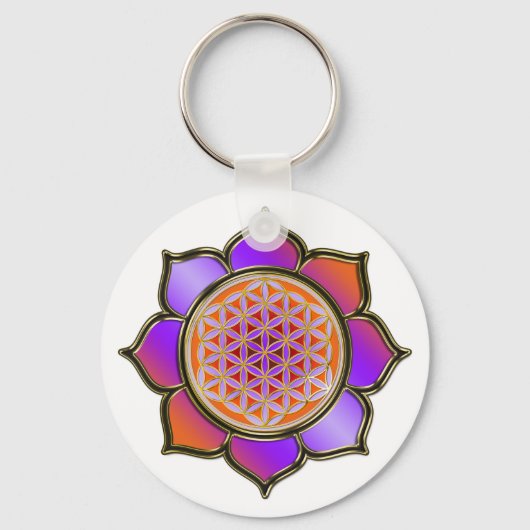 Porte-clés Blume des Lebens Lotus - violet orange / trans. (Recto)