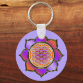 Porte-clés Blume des Lebens Lotus - violet orange / violet (Recto)