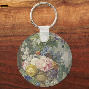 Porte-clés Blumenstrauß in einer Vase mit Vogelnest