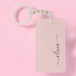 Porte-clés Blush Dusty rose moderne Script Girl Monogramme No<br><div class="desc">Blush Pink - Dusty Pink Simple Script Monogramme Nom Porte - clé. Cela rend le cadeau parfait pour 16 ans,  mariage,  douche nuptiale,  anniversaire,  baby shower ou bachelorette pour quelqu'un qui aime le luxe glam et les styles chic.</div>