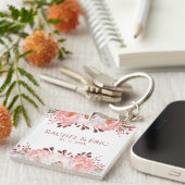 Porte-clés Blush Floral Wedding Favoriser Porte - clé acryliq (Devant Droit)