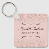Porte-clés Blush Parties scintillant Boss Lady PDG Personnali (Recto)